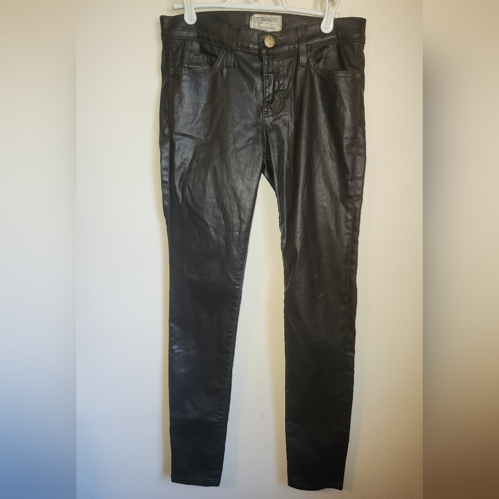 Current/Elliott Dark Gray Coated 'The Ankle Skinny' Jeans, Women's Size 26"